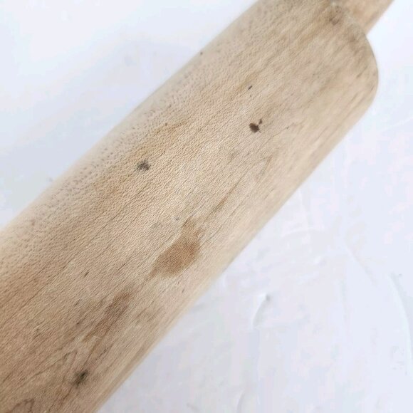 Vintage Rolling Pin Solid Wood Rustic Farmhouse Kitchen Decor Cottagecore 16.75" - Picture 9 of 11
